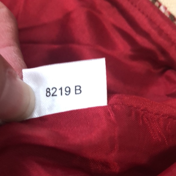 Ann Taylor LOFT skirt women's size 10P petite red brown hounds tooth wool EUC - Picture 9 of 9